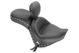 Mustang 06-21 Kawasaki Vulcan 900 Classic, Custom Touring 1PC Seat w/Driver Backrest Studs - Black thumbnail 1