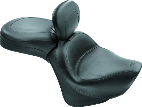 Mustang 06-21 Kawasaki Vulcan 900 Classic, Custom Touring 1PC Seat w/Driver Backrest - Black