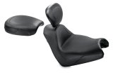 Mustang 05-08 Honda VTX1800F Sport Touring Solo Seat w/Driver Backrest - Black thumbnail 1