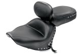 Mustang 07-17 Yamaha V-Star 1300,1300 Tourer Wide 2PC Seat w/ Driver Backrest Studs- Black thumbnail 2