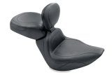 Mustang 00-15 Harley Softail Standard Rear Tire Sport Touring Solo Seat w/Driver Backrest - Black thumbnail 1