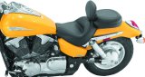 Mustang 04-09 Honda VTX1300C Wide Touring 2PC Seat w/Driver Backrest - Black thumbnail 3