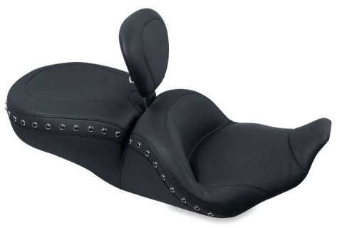 Mustang 97-07 Harley Rd King,06-07 Str Glide,00-05 Eagle Lowdown 1PC Seat w/DBR Black Pearls - Black thumbnail 1