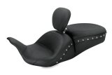 Mustang 08-21 Harley Electra Glide, Rd Glide, Rd King, Glide Lowdown 1PC Seat w/DBR Studs - Black thumbnail 1