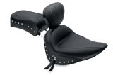 Mustang 84-06 Harley Standard Rear Tire Standard Touring Solo Seat w/Driver Backrest Studs - Black thumbnail 1