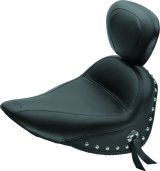 Mustang 84-06 Harley Standard Rear Tire Standard Touring Solo Seat w/Driver Backrest Studs - Black thumbnail 2