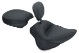 Mustang 11-13 Harley Blackline,12-17 Slim/Slim S Wide Touring Solo Seat w/Driver Backrest - Black thumbnail 1