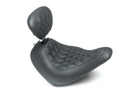 Mustang 18-21 Harley Low Rider, Sport Glide Wide Tripper Solo Seat w/DBR Diamond Stitch - Black thumbnail 1