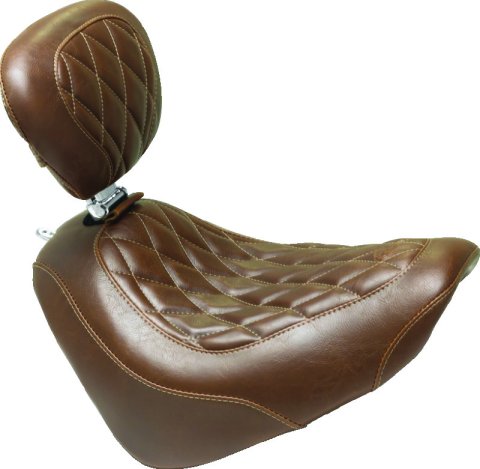 Mustang 18-21 Harley Breakout Wide Tripper Passenger Seat Diamond Stitch - Brown thumbnail 1