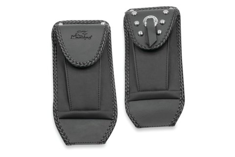Mustang 00-17 Harley Softail with Square Dash Tank Bib w/Studs- Black thumbnail 1