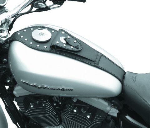 Mustang 00-17 Harley Softail with Square Dash Tank Bib w/Studs- Black thumbnail 2