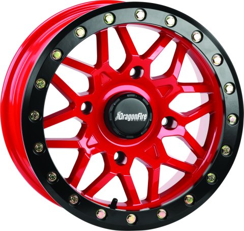 DragonFire Racing Typhon Wheel 14X7 4/137 5+2 +10 Machined Red thumbnail 2