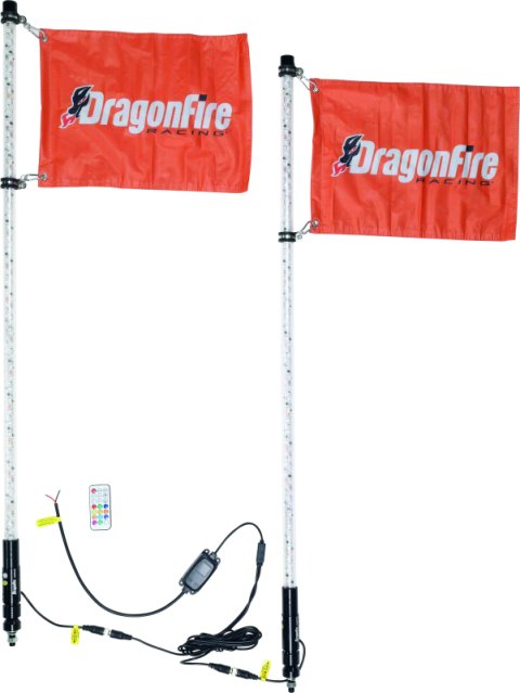 DragonFire Racing Whips - 4Ft Spiral Led Clear Pair thumbnail 2