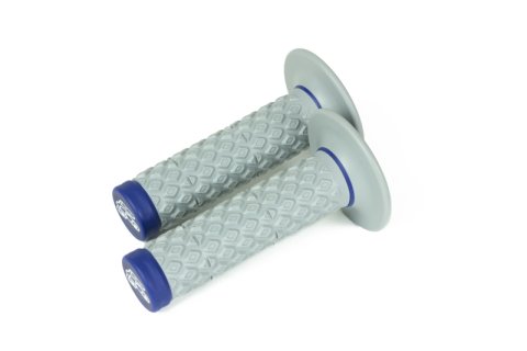Renthal Soft/Firm MX Dual Compound Grips Tapered 1/2 Waffle - Gray/Blue thumbnail 1