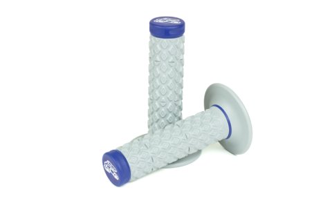Renthal Soft/Firm MX Dual Compound Grips Tapered 1/2 Waffle - Gray/Blue thumbnail 2
