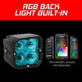 XK Glow XKchrome 20w LED Cube Light w/ RGB Accent Light Kit w/ Controller- Spot Beam 2pc thumbnail 1