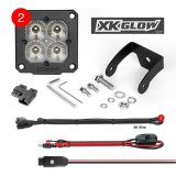 XK Glow Flush Mount XKchrome 20w LED Cube Light w/ RGB Accent Light Kit w/ Cntrlr- Driving Beam 2pc thumbnail 1