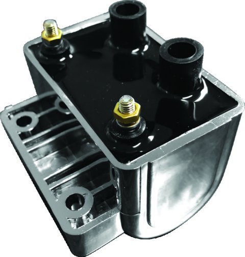 Twin Power 65-79 Big Twin and XL Ignition Coil Chrome Replaces H-D 31609-65A 5 Ohm thumbnail 1