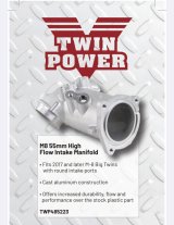 Twin Power 55mm Aluminum High Flow Intake Manifold for 2017+ M8 thumbnail 3