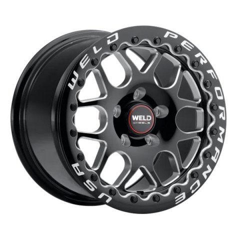 Weld Solana Beadlock 15x10 / 5x115 BP / ET22 / 6.36in BS / 78.1 Dia - Gloss Black Milled Wheel