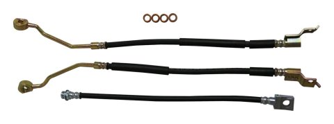 Crown Automotive Brake Hose Sets BHK5 Hoses, Rubber, Front and Rear, Jeep, set of 3