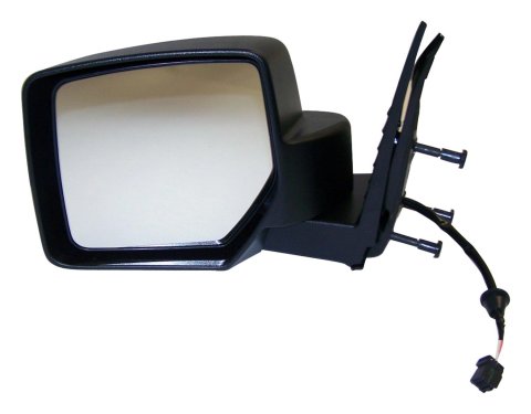 Crown Automotive Side View Mirrors for 2008-2009 LIBERTY - 57010077AE Mirror, Replacement, Driver Side, Electric, Flat, Black Housing, Jeep, Each