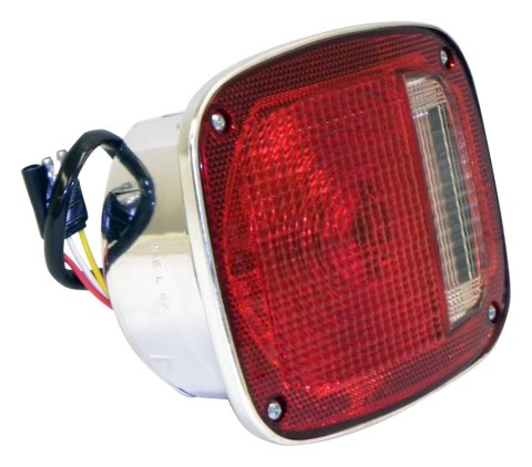 Crown Automotive Taillight Assemblies for 1976-1980 CJ5, CJ7 - 5457198C Assembly, OEM Style Replacement, Incandescent, Chrome Housing, Passenger Side, Jeep, Each