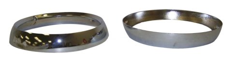 Crown Automotive Headlight Bezels 5460087K Light Bezel, Headlight, Steel, Chrome, Jeep, Pair