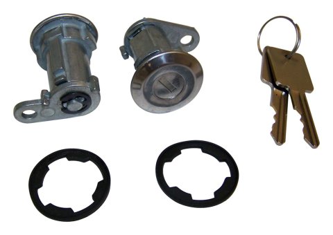 Crown Automotive Door Lock Cylinder Kits 8122874K2 Cylinders, Chrome, Two Keys, Jeep, Pair