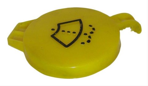 Crown Automotive Windshield Washer Reservoir Caps for 1999-2004 GRAND CHEROKEE - 5012603AA Cap, Plastic, Yellow, Jeep, Each