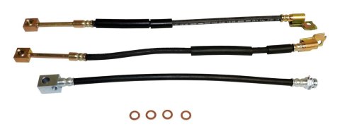 Crown Automotive Brake Hose Sets for 1987-1989 WRANGLER - BHK4 Hoses, Rubber, Front and Rear, Jeep, set of 3