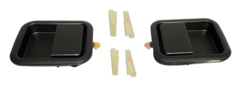Crown Automotive Exterior Door Handles 55076222K Handle Kit, Black Handle Kit; Includes Left and Right and 4 Keepers;