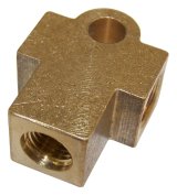 Crown Automotive Brake Fittings J0637432 Fitting, Tee, Brass, Natural, Two 3/8-24 in. Inverted Flare Female Threads, One -3 AN Female Threads, Each thumbnail 2