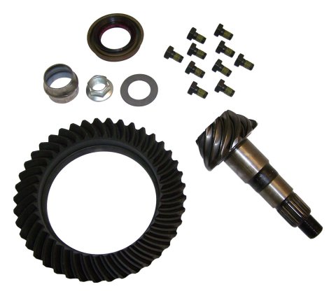 Crown Automotive Ring and Pinion Kits 68017175AB Dana 44 Jeep Wrangler JK 4.10 Gears Gears, 4.10:1 Ratio, 24-spline, Standard Gear Rotation, Front, 44, Jeep, Kit