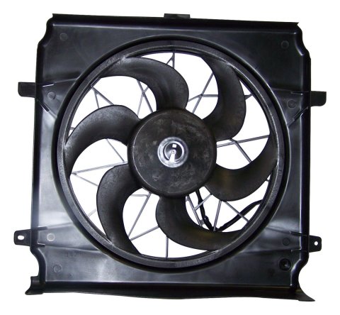 Crown Automotive Electric Fans 55037692AB Fan, Electric, Single, Plastic, Black, Jeep, Each