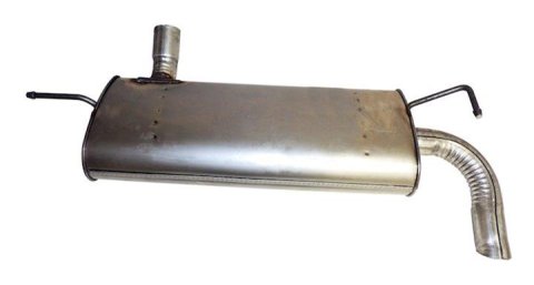 Crown Automotive Steel 2.5 Inch Muffler 5147215AD Muffler, Oval, Steel, Natural, 2.50 in. Side Inlet, 2.50 in. Center Outlet, Jeep, JK, Each