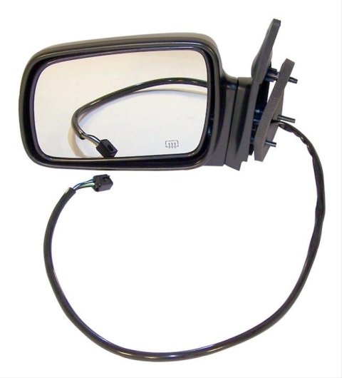 Crown Automotive Side View Mirrors 4883023 Mirror, Replacement, Driver Side, Electric, Flat, Heated, Black Housing, Jeep, Each