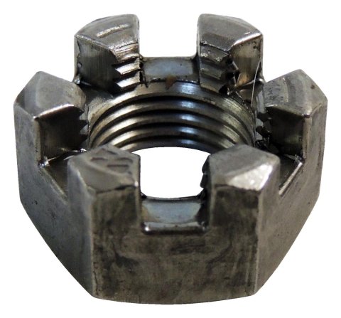 Crown Automotive Replacement Nuts J0274428 Nut, Replacement, Castle Style, 1/2-20 in. RH Thread, Steel, Natural, Each