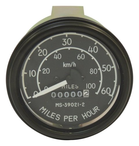 Crown Automotive Speedometers for 1959-1966 CJ3, 1945-1958 WILLYS - 640131 Gauge, OEM Replacement Style, Analog, Speedometer, 0-60 mph, 3 5/8 in. Diameter, Black/Gray Face, Jeep, Kit