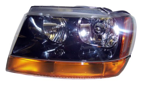 Crown Automotive Headlight Assemblies for 1999-2004 GRAND CHEROKEE - 55155129AB Assembly, Driver Side, OEM Style, Amber/Clear Lens, Jeep, Each
