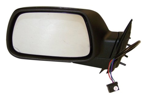 Crown Automotive Side View Mirrors 55156455AE Mirror, Replacement, Driver Side, Electric, Flat, Black Housing, Jeep, Each