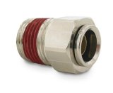 Air Lift Push to Connect Fittings 21839 Fitting, Easy Street Management, Straight, Brass, Nickel Plated, 1/4 in. Compression, 1/8 in. NPT Male thumbnail 1
