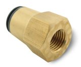 Air Lift Push to Connect Fittings 21869 Compression Fitting, Straight, Steel, Nickel Plated, 1/4 in. NPT, 1/4 in. To Connect, Each thumbnail 1