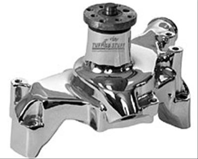 Tuff Stuff Performance Platinum Series Water Pumps 1511NA Pump, Mechanical, High-Volume, Aluminum, Chrome, Chevy, Small Block, Long Pump, Each thumbnail 1