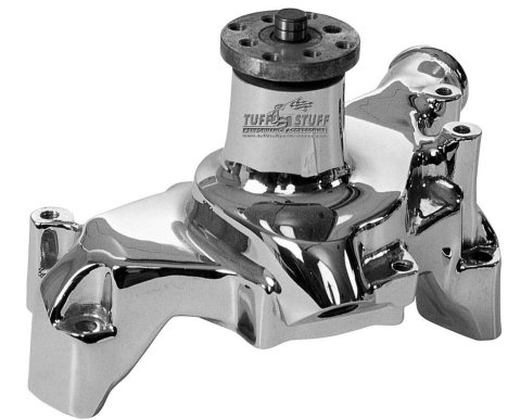 Tuff Stuff Performance Platinum Series Water Pumps 1511NB Pump, Mechanical, High-Volume, Aluminum, Polished, Chevy, Small Block, Long Pump, Each thumbnail 2