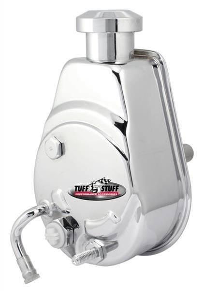 Tuff Stuff Performance Direct Replacement Power Steering Pumps 6182A Pump, Saginaw P Series, Attached Reservoir, Chrome, Chevy, Pontiac, Each thumbnail 1