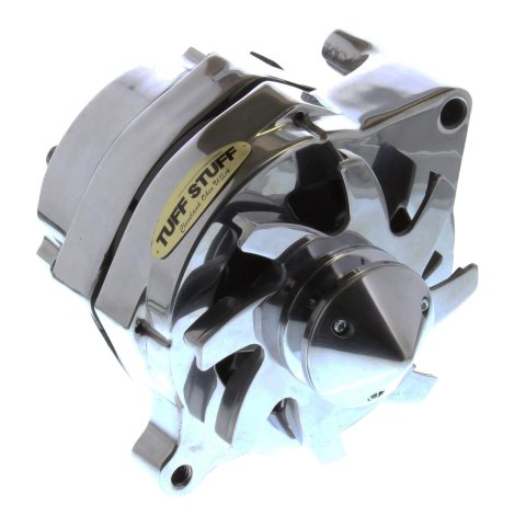 Tuff Stuff Performance Silver Bullet Alternators 7068BBULL Alternator, Polished, 100 Amp, 1-wire, V-Belt, Ford, Mercury, Each thumbnail 1