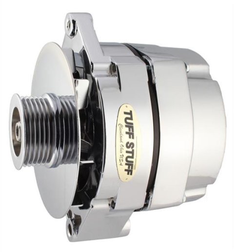 Tuff Stuff Performance High-Amp Output Alternators 7127ND6G Alternator, Chrome, 100 Amps, Serpentine, Buick, Chevy, GMC, Oldsmobile, Pontiac, Each thumbnail 3