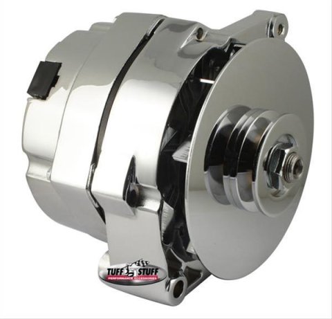 Tuff Stuff Performance High-Amp Output Alternators 7127NK12 Alternator, Performance, High Amp, GM 10si Case Style, 12 V, 140 Amps, Chrome, V-Belt, Each thumbnail 2