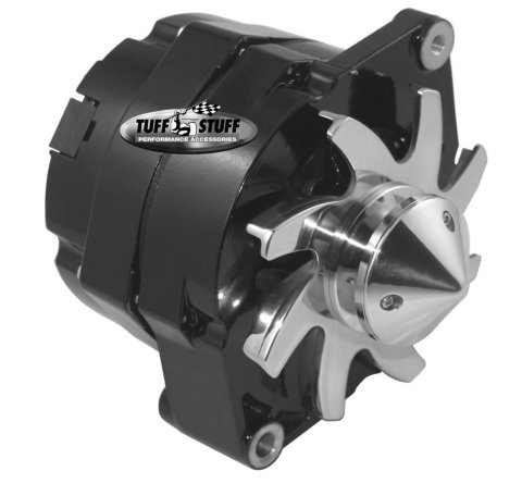 Tuff Stuff Performance Silver Bullet Stealth Black Alternators 7140FBULL Alternator, Powdercoated, 140 Amps, V-Belt, Buick, Chevy, GMC, Oldsmobile, Pontiac, Each thumbnail 3